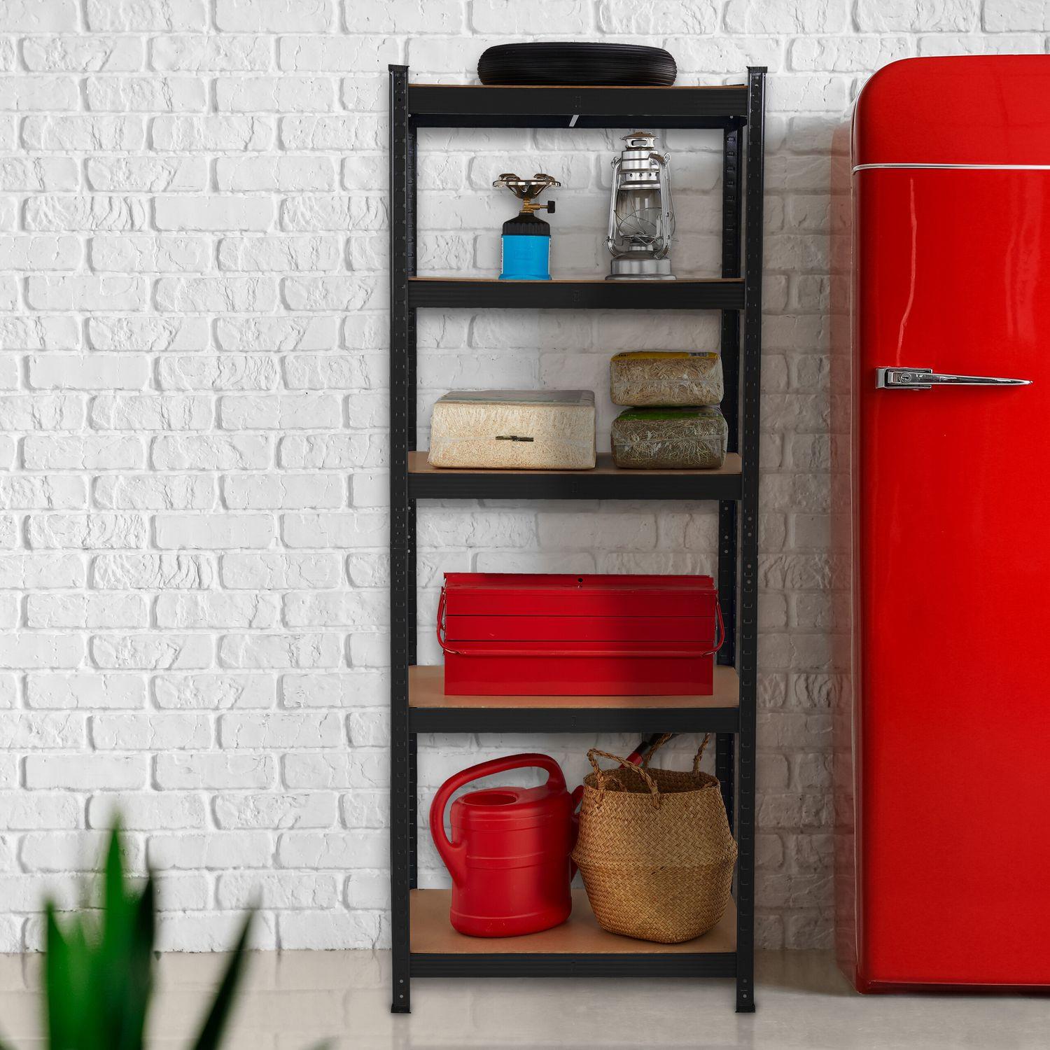 B2X Schwarzes Regal für hohe Belastung 5 Ebenen  