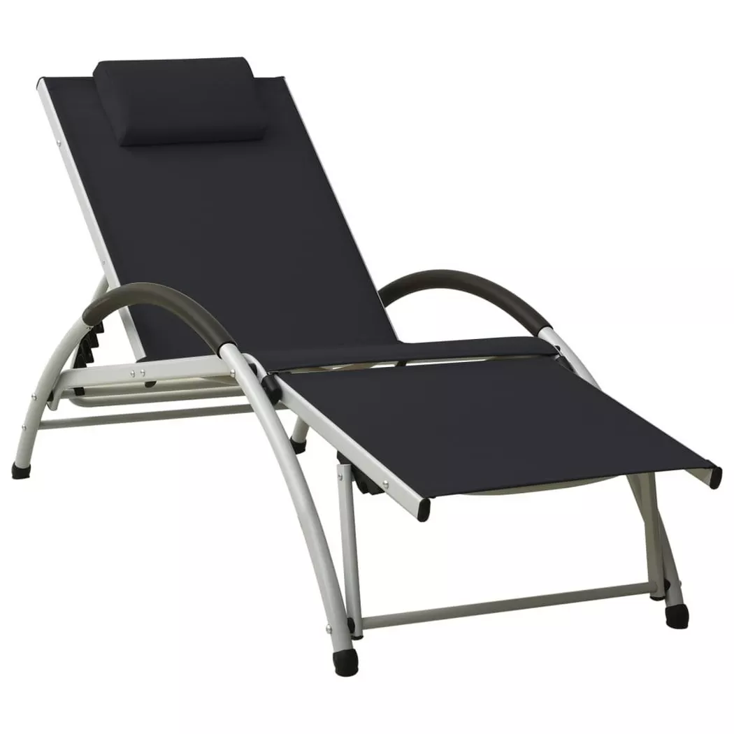 VidaXL - lettino prendisole Tessuto, One Size, Nero
