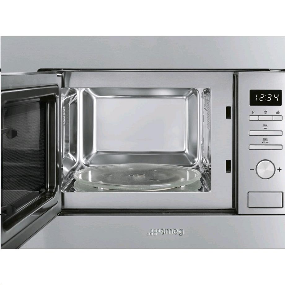 SMEG FMI017X - Universale Einbau-Mikrowelle mit Grill, 700 W  