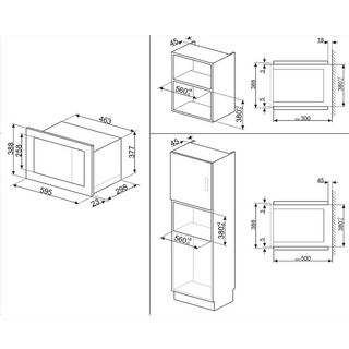 SMEG FMI017X - Universale Einbau-Mikrowelle mit Grill, 700 W  