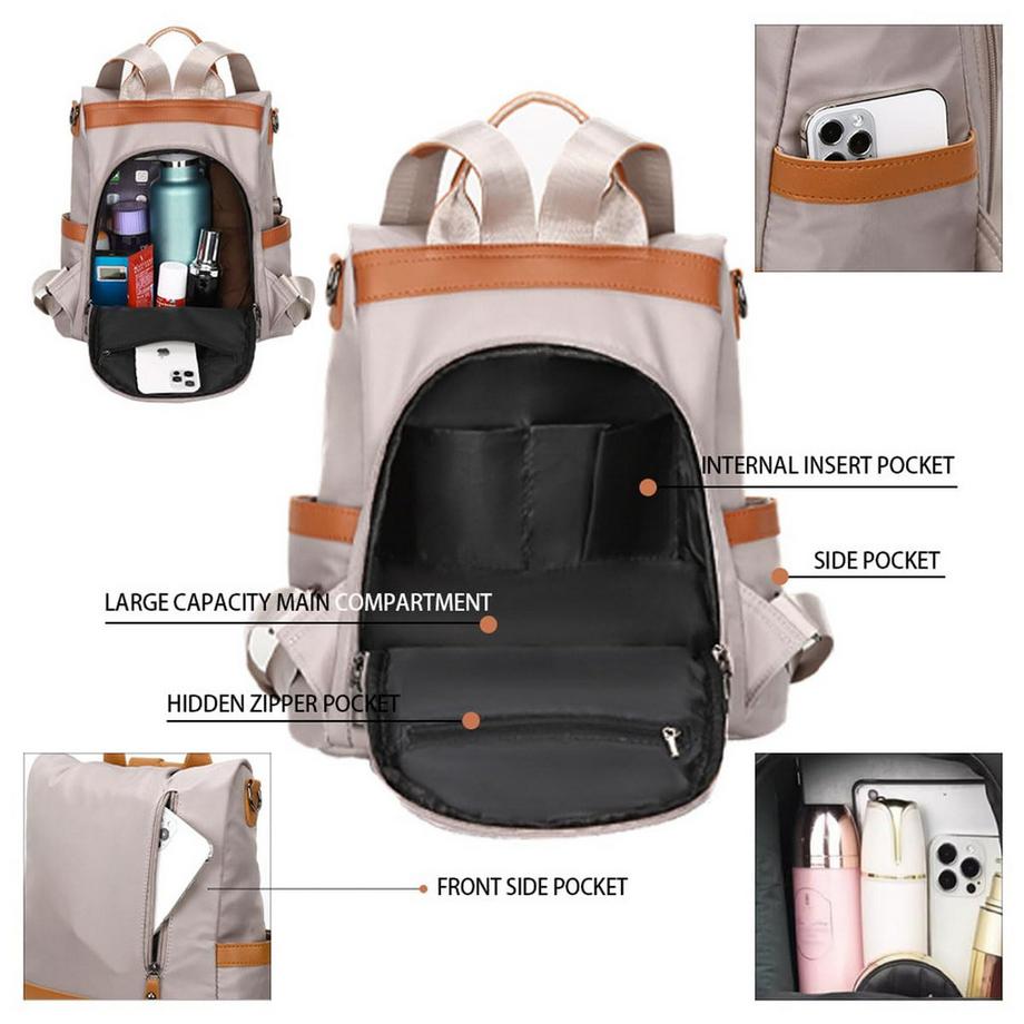Only-bags.store Petit sac à dos antivol pour ville école travail voyages  
