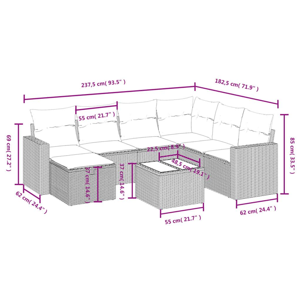 VidaXL Ensemble de canapés de jardin rotin synthétique  