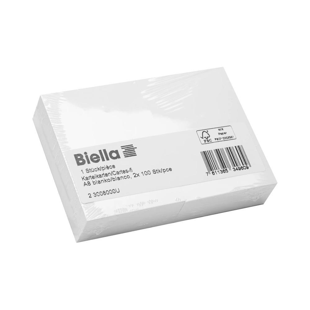 Biella Cartes-fiches A8 neutre - Blanc  