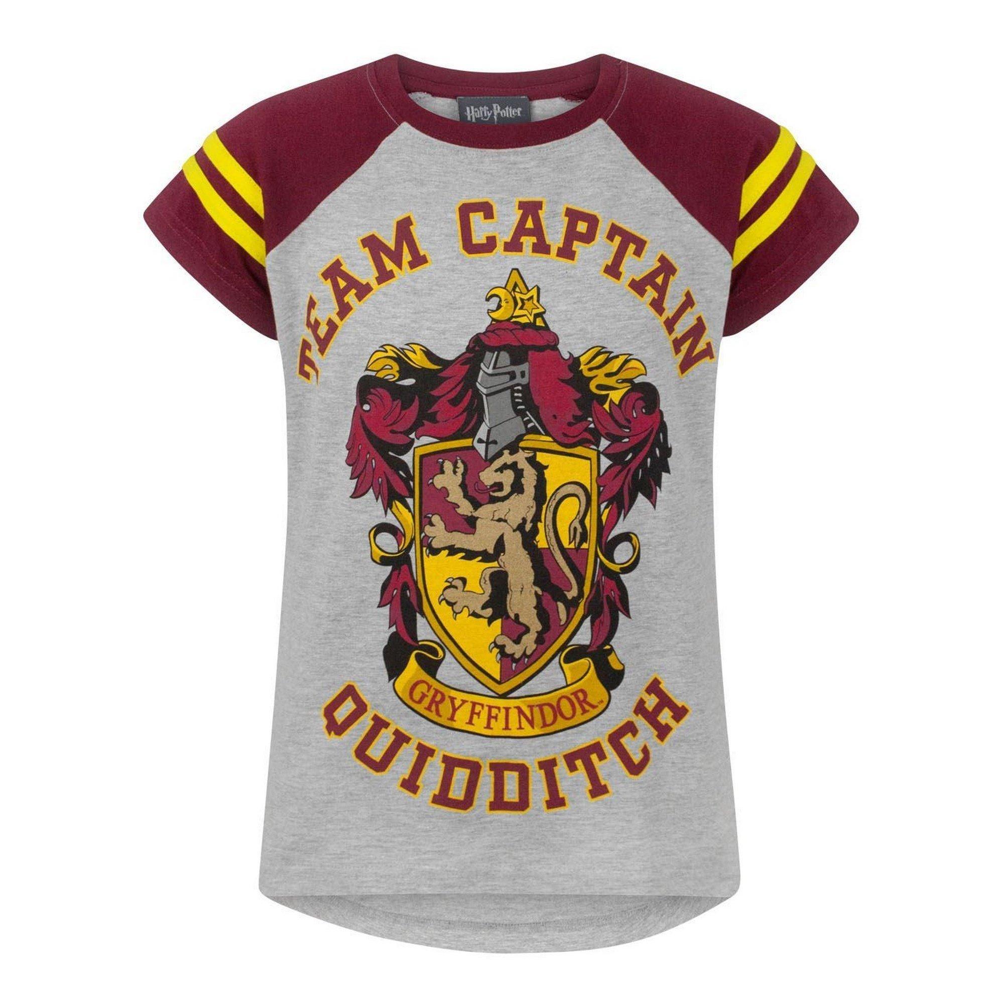 Image of Offizielles Gryffindor Quidditch Team Captain Tshirt Mädchen Grau 128
