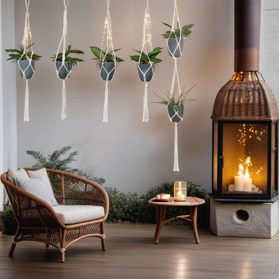 Intirilife Intirilife 5x Makramee Blumenampel mit Aufhängung  