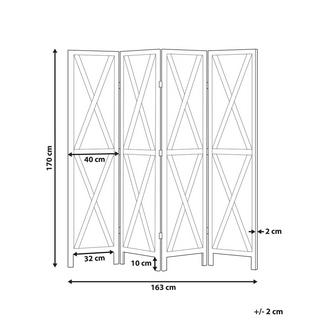 Beliani Divisorio per ambienti a 4 pannelli en Legno di Paulownia Classico RIDANNA  