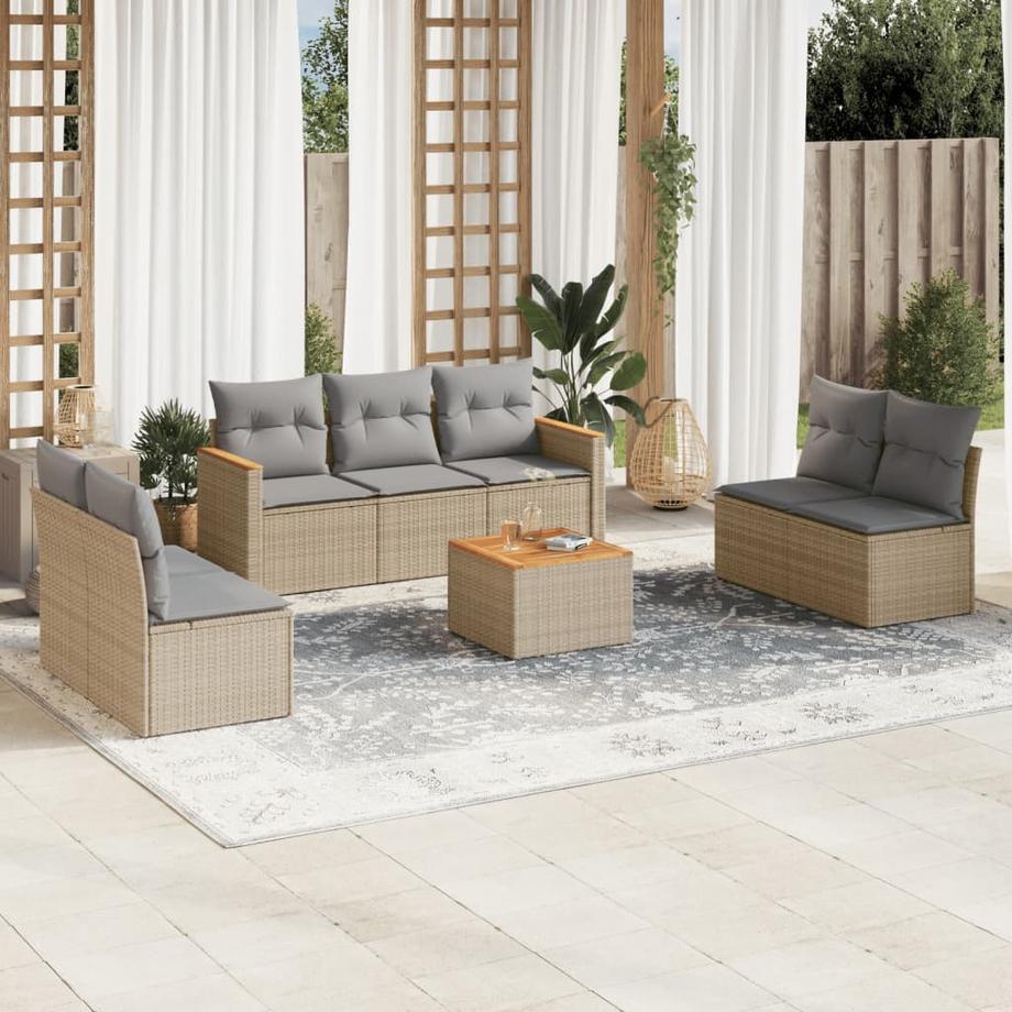 VidaXL Ensemble de canapés de jardin rotin synthétique  