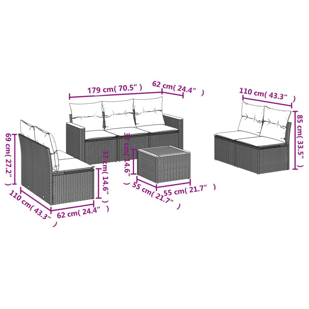 VidaXL set divano da giardino Polirattan  