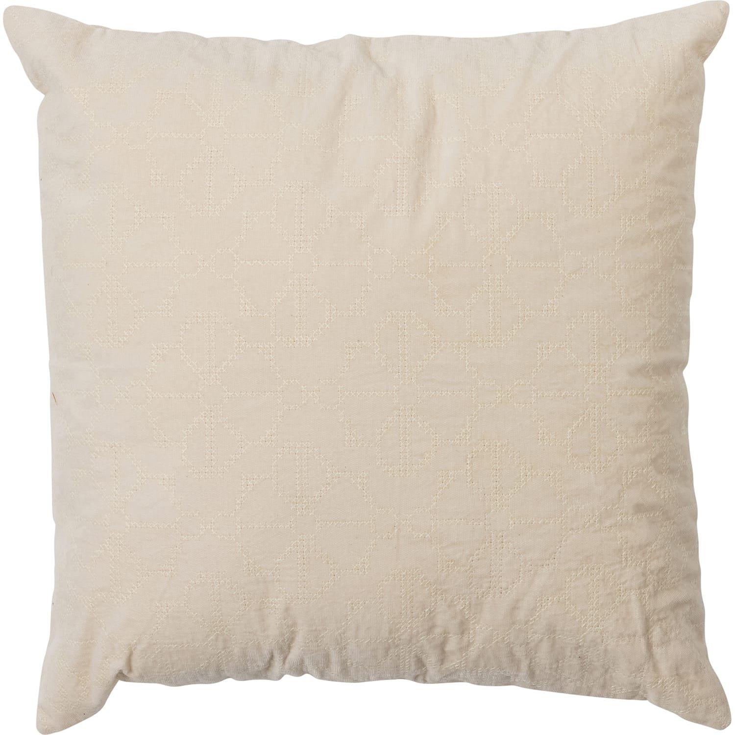 mutoni Coussin en velours pochoir avec broderie Milk 45x45  