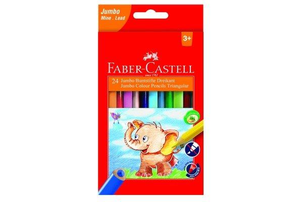 Image of FABER-CASTELL Farbstifte dreikant Jumbo 116524 5.4mm 24er Karton FABER-CASTELL Farbstifte dreikant Jumbo 116524 5.4mm 24er Karton