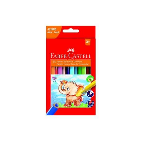 Faber-Castell FABER-CASTELL Farbstifte dreikant Jumbo 116524 5.4mm 24er Karton  