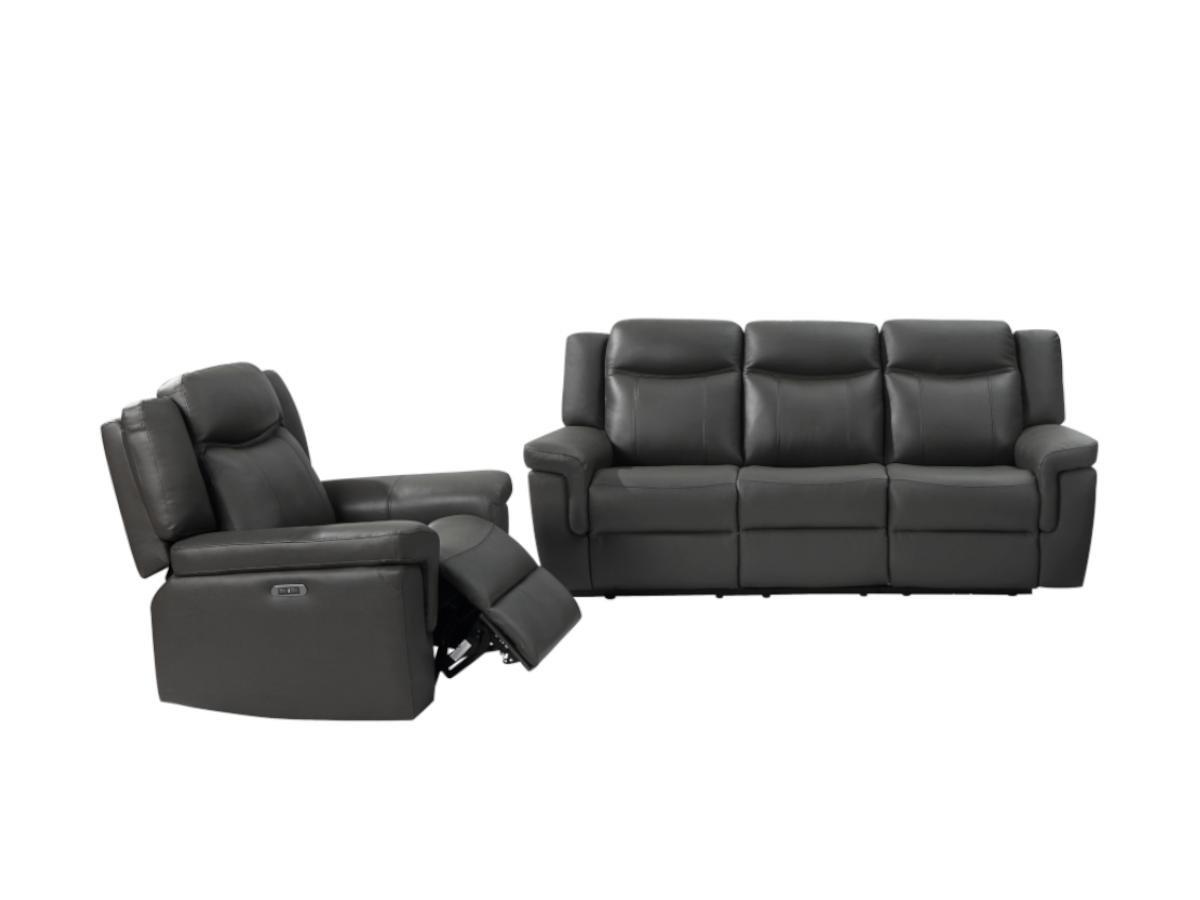 Image of Couchgarnitur Leder mit elektrischer Relaxfunktion 3+1 KENNETH Couchgarnitur Leder mit elektrischer Relaxfunktion 3+1 KENNETH