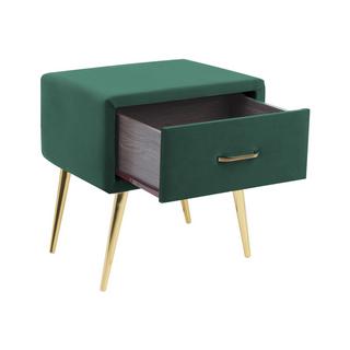 Beliani Comodino 1 cassetto en Velluto Glamour FLAYAT  