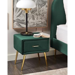 Beliani Comodino 1 cassetto en Velluto Glamour FLAYAT  