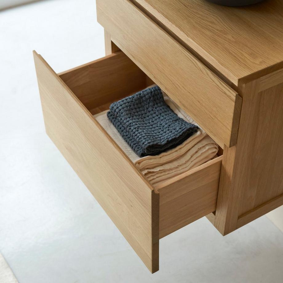 Tikamoon Mobile per il bagno in legno di quercia massello da 60 cm Jacob  