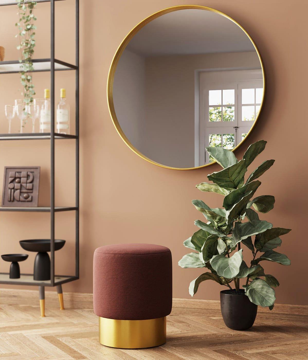 KARE Design Hocker Cherry Lina Brass rund 35  