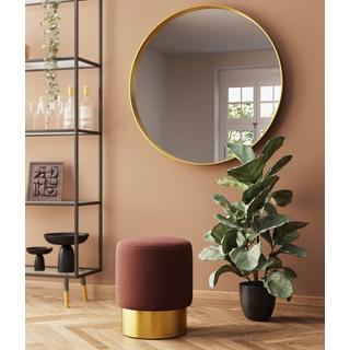 KARE Design Tabouret Cherry Lina marron Laiton rond 35  