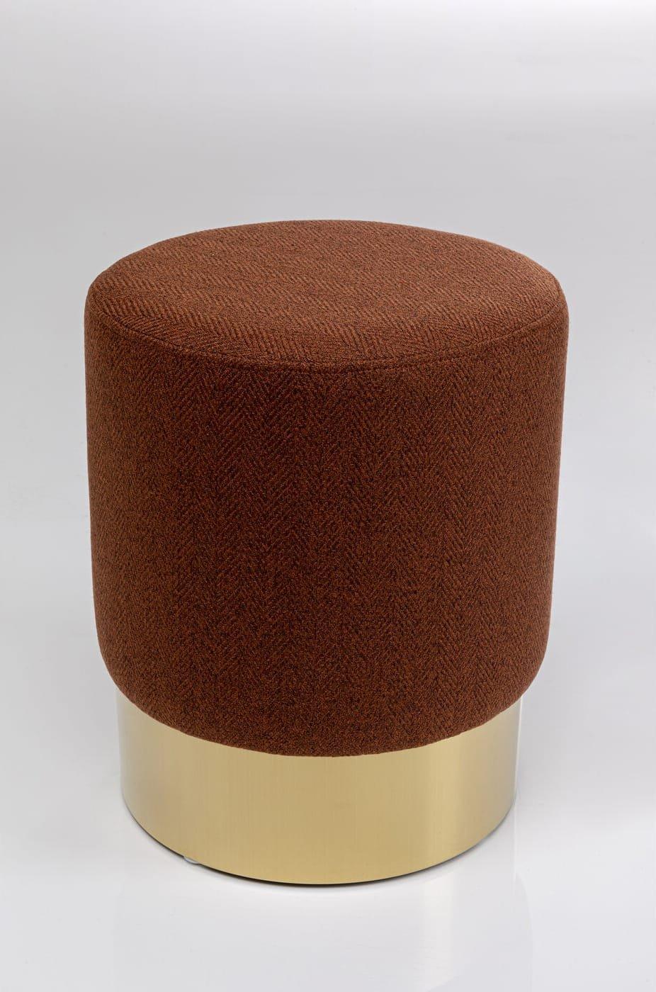 KARE Design Tabouret Cherry Lina marron Laiton rond 35  