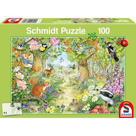 Schmidt  Puzzle Tiere im Wald (100Teile) 