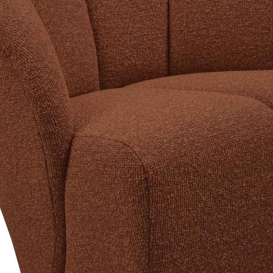 mutoni Fauteuil Mojo pivotant Bouclé marron rouille chiné  