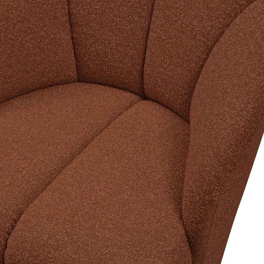 mutoni Fauteuil Mojo pivotant Bouclé marron rouille chiné  