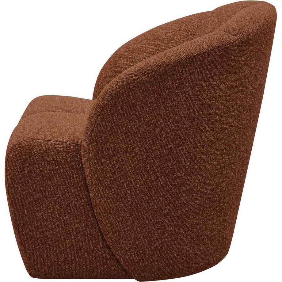 mutoni Fauteuil Mojo pivotant Bouclé marron rouille chiné  