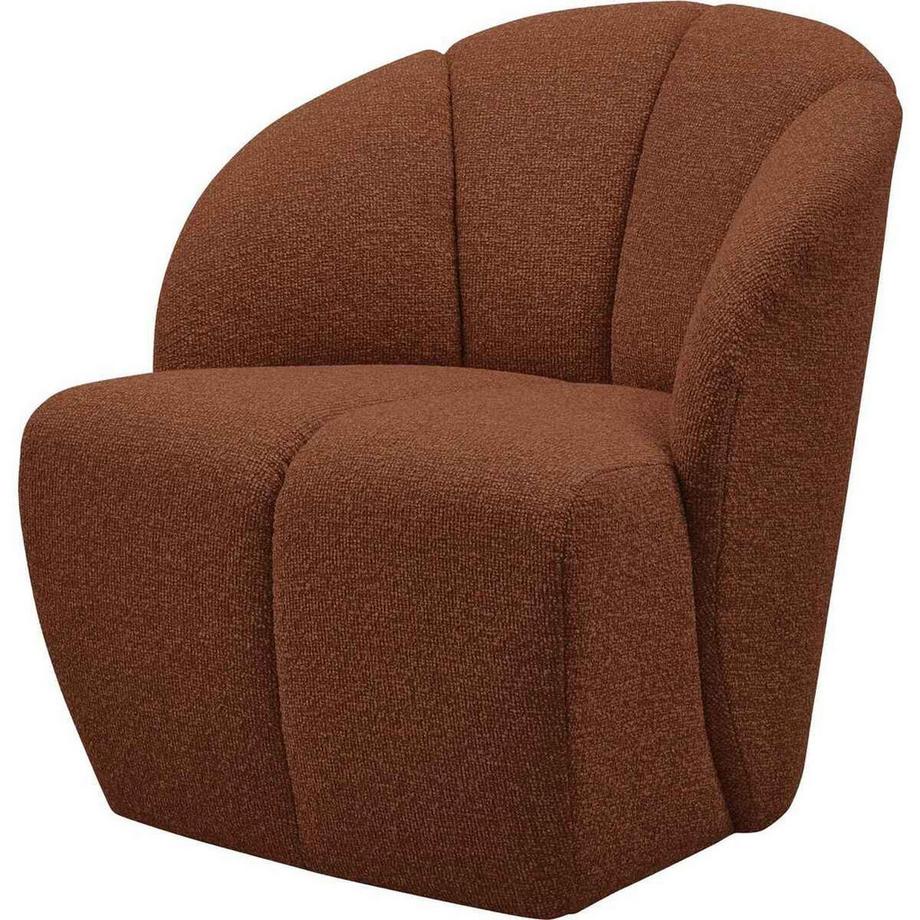 Sessel Mojo drehbar Bouclé rostbraun meliert