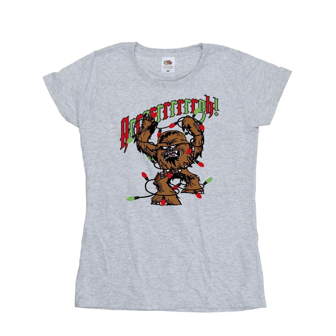 Image of Episode Iv: A New Hope Chewbacca Argh Lights Tshirt Damen Grau XXL