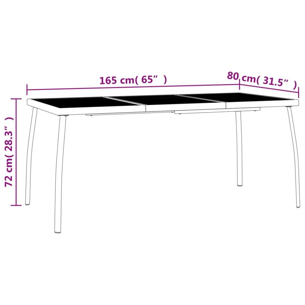 VidaXL Table de jardin acier  