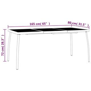 VidaXL Table de jardin acier  