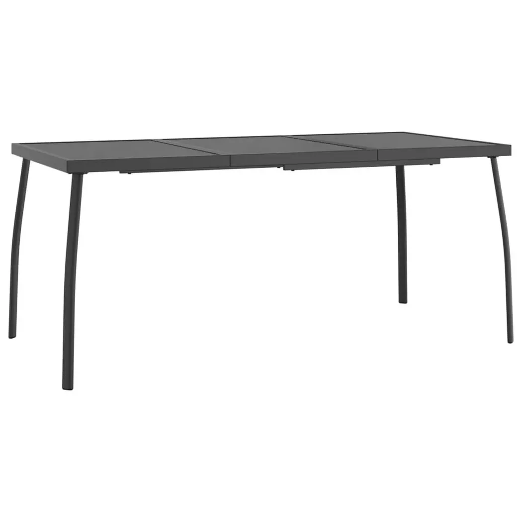 Table de jardin anthracite 165x80x72 cm Treillis d acier