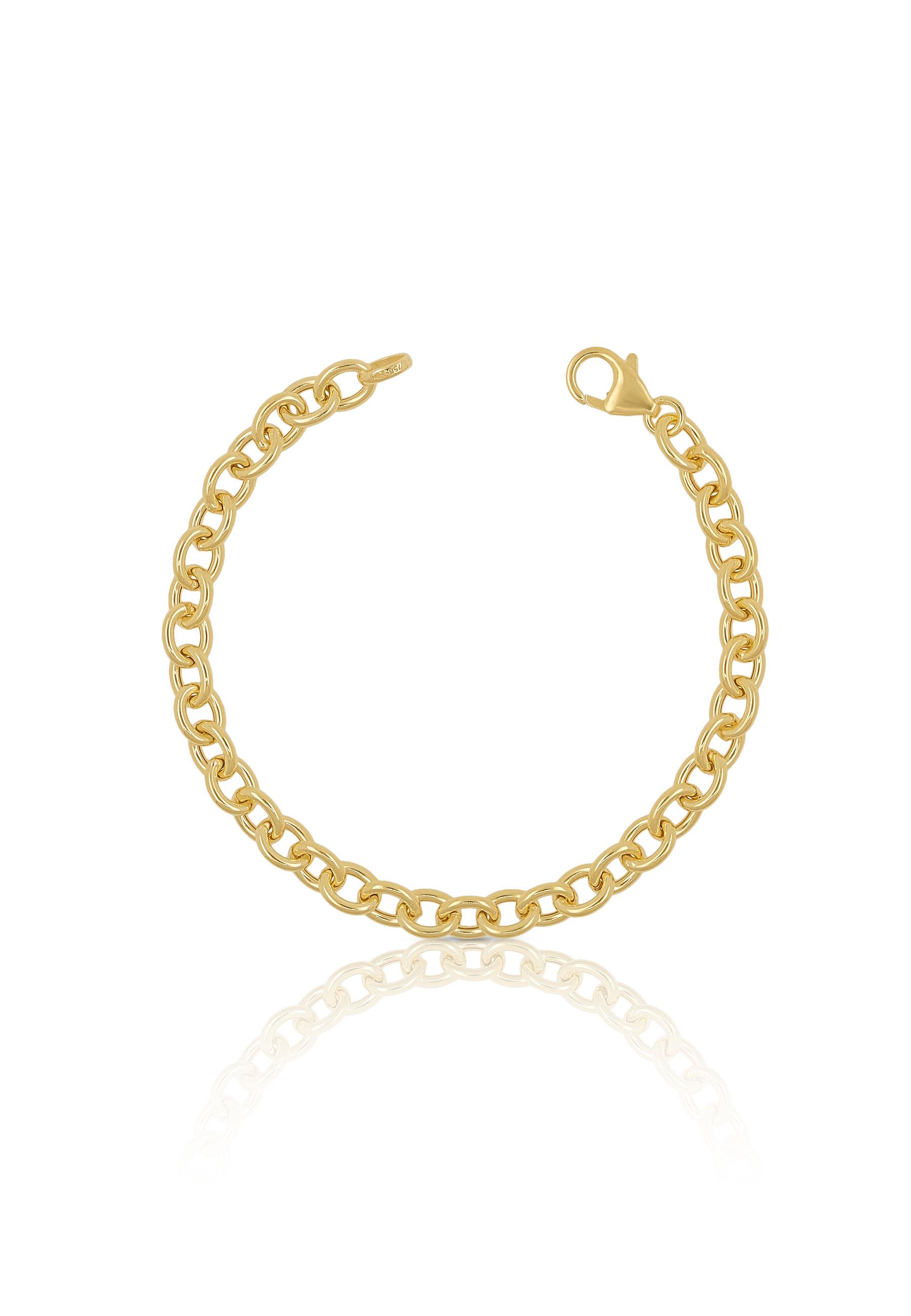 MUAU Schmuck  Bracelet rond d'forçat en or jaune 750, 6,4mm, 19cm 