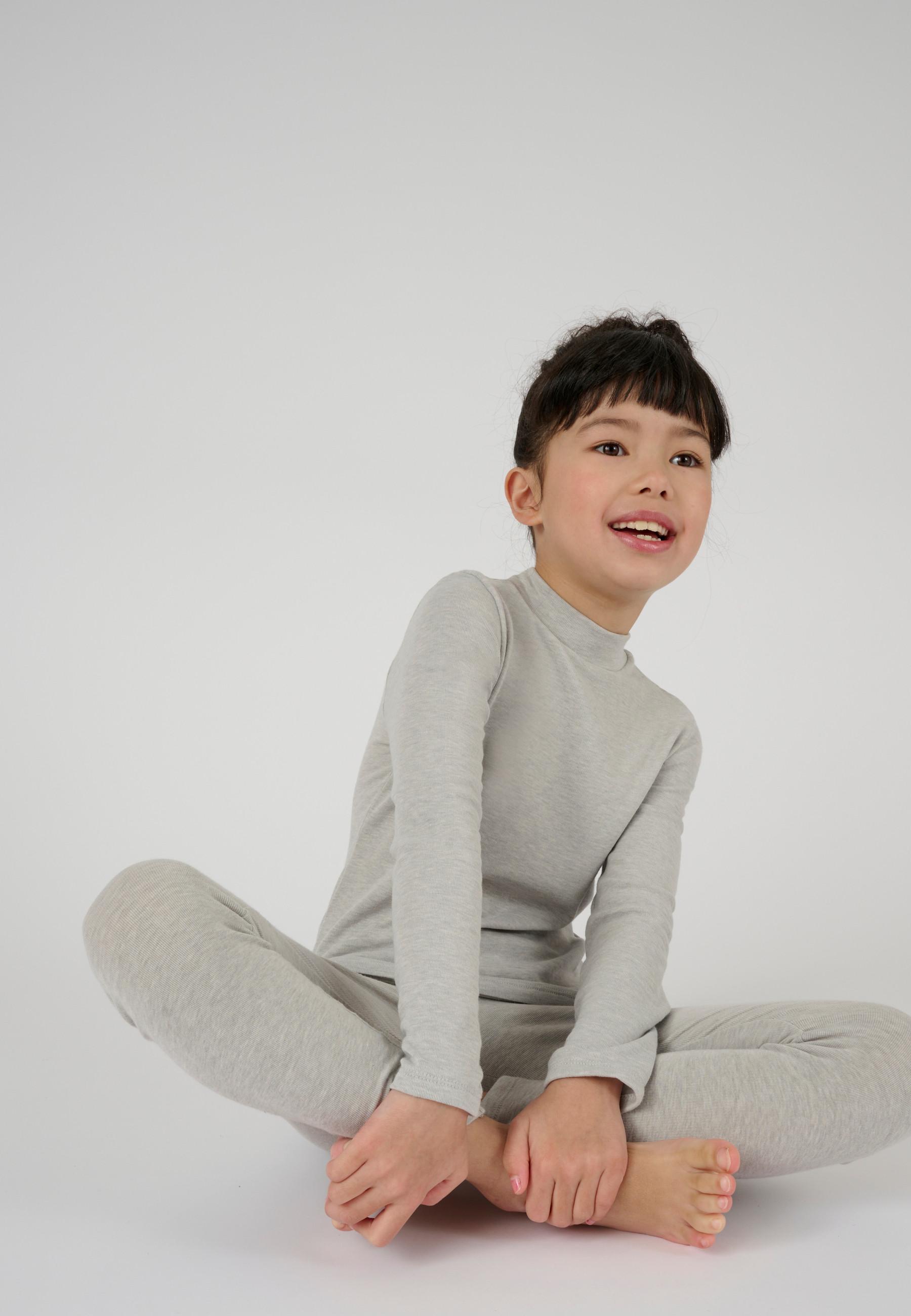 Image of T-shirt Mit Stehkragen Für Kinder. Jungen Grau 104