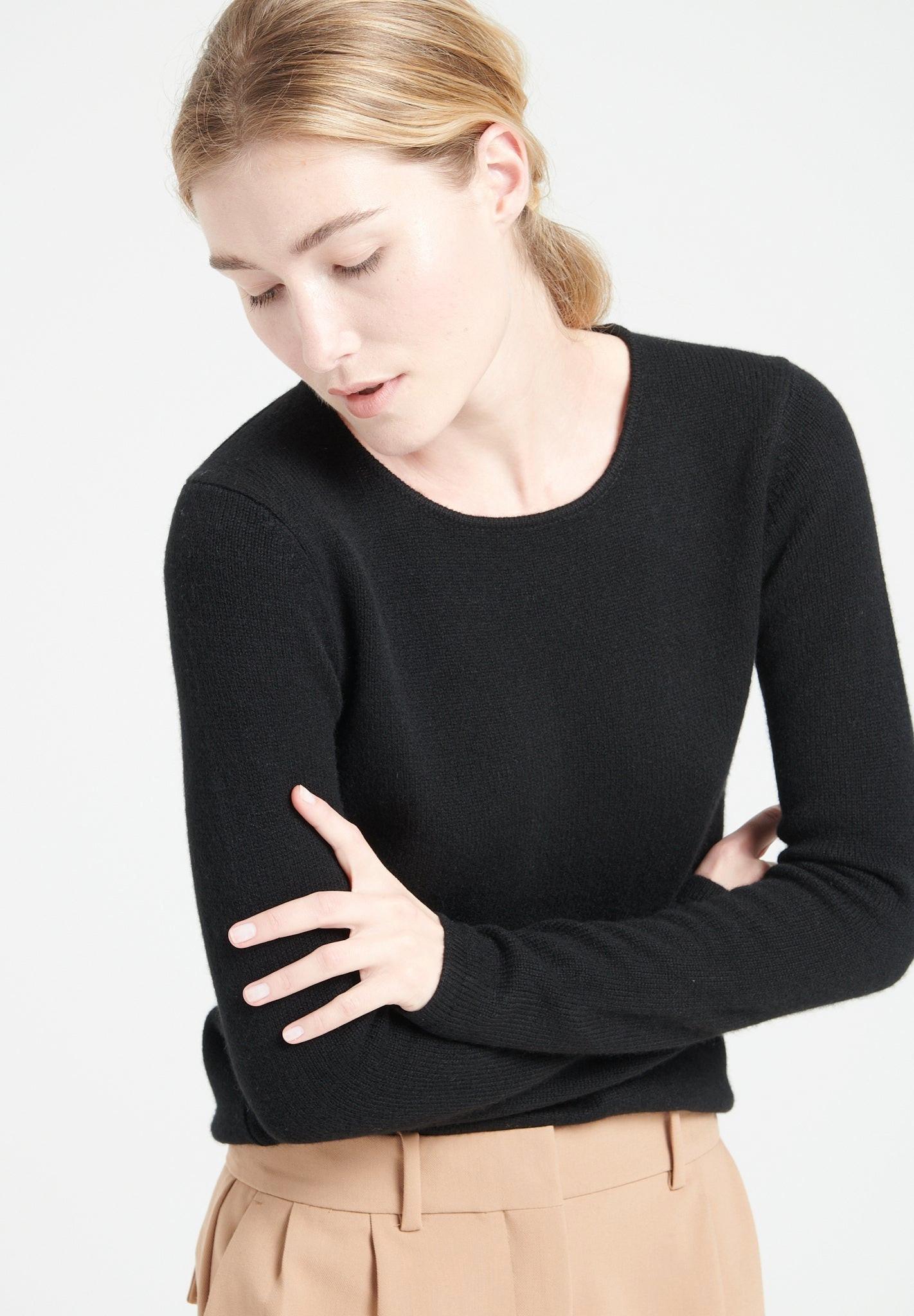 Image of Lilly 18 Bootskragen Pullover 4-fädig - 100% Kaschmir Damen Schwarz S