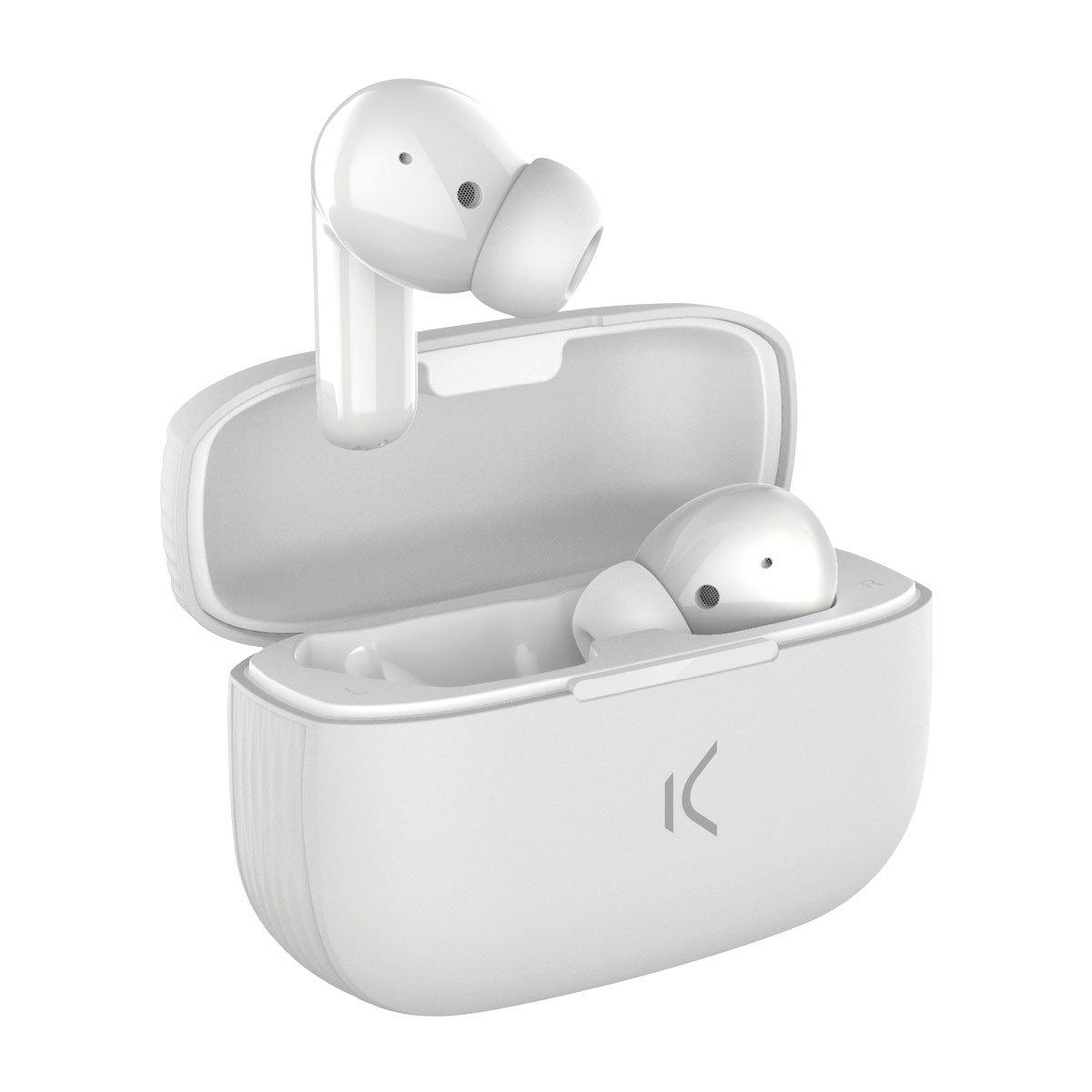 KSiX  Ksix BXTW03B écouteur/casque Sans fil Ecouteurs Appels/Musique Bluetooth Socle de chargement Blanc 