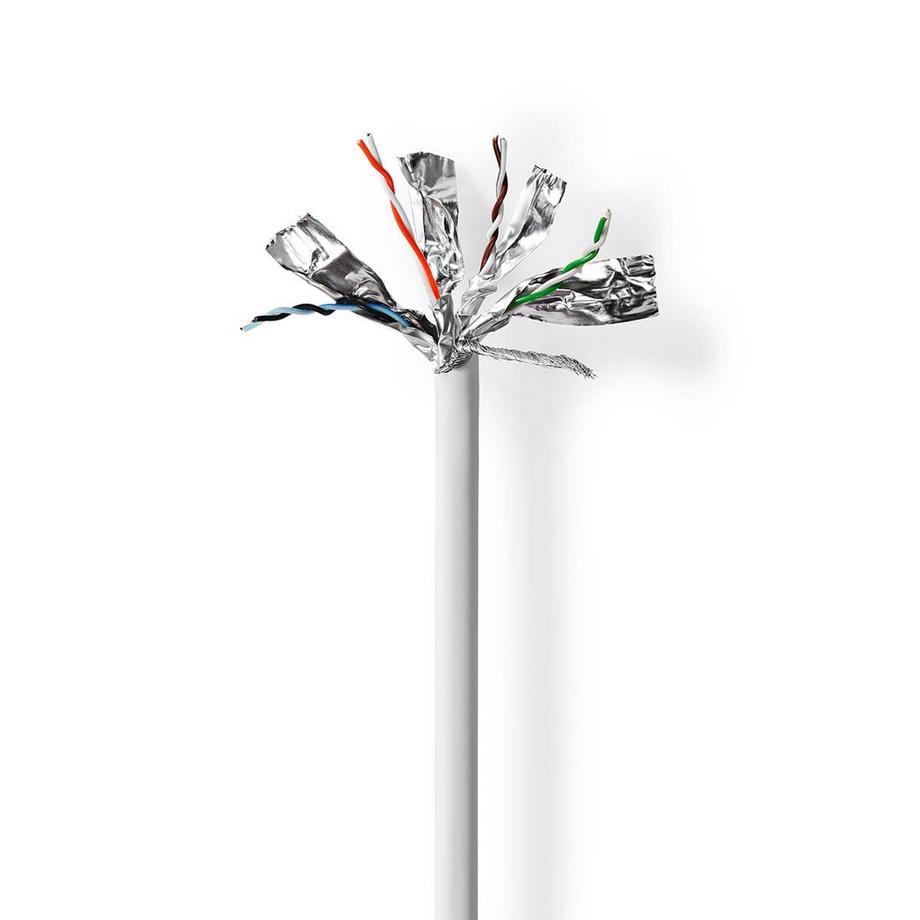 Nedis  Câble réseau Rouleau | CAT6 | Fixe | S/FTP | CCA | 100.0 m | Intérieur | Rond | PVC | Gris | Boîte cadeau 
