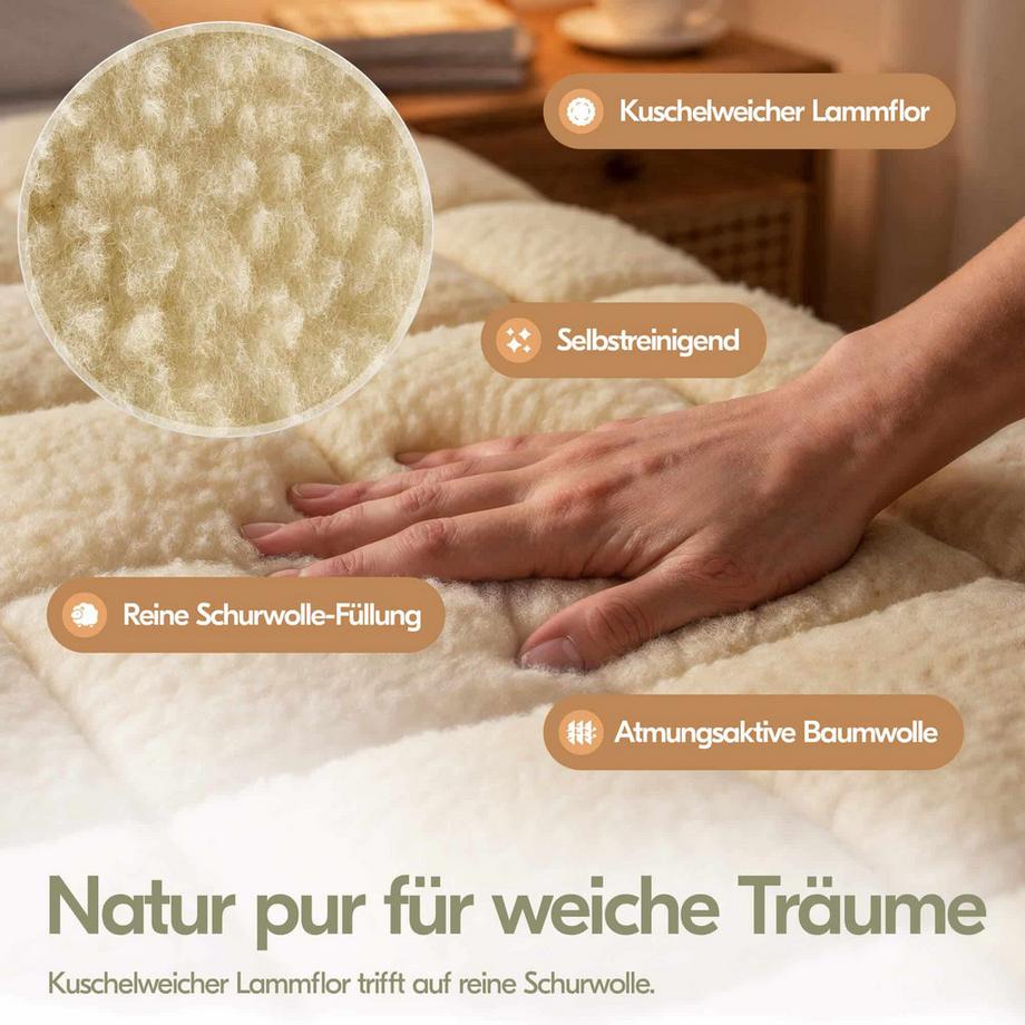Mara Vital Lammflor & Schurwolle Matratzenauflage warm  
