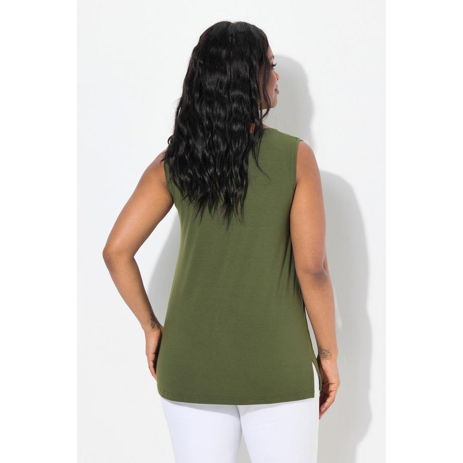 Ulla Popken Débardeur Classic Fit Col Rond Stretch Sans Manches  