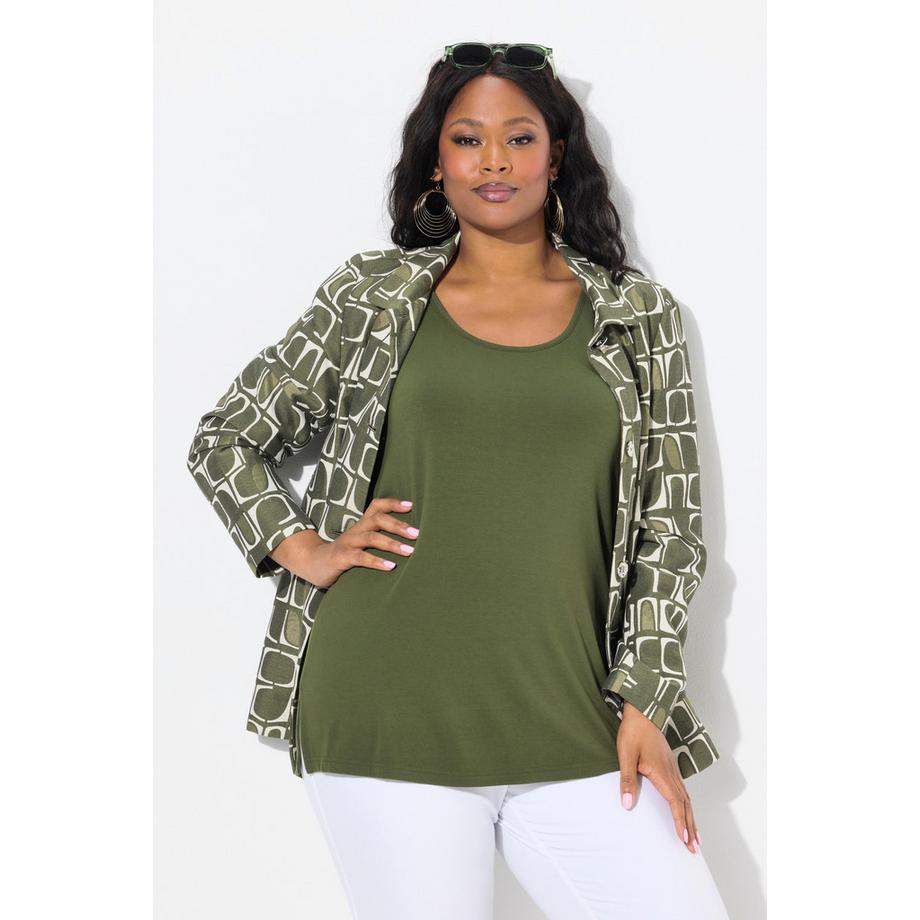 Ulla Popken Débardeur Classic Fit Col Rond Stretch Sans Manches  