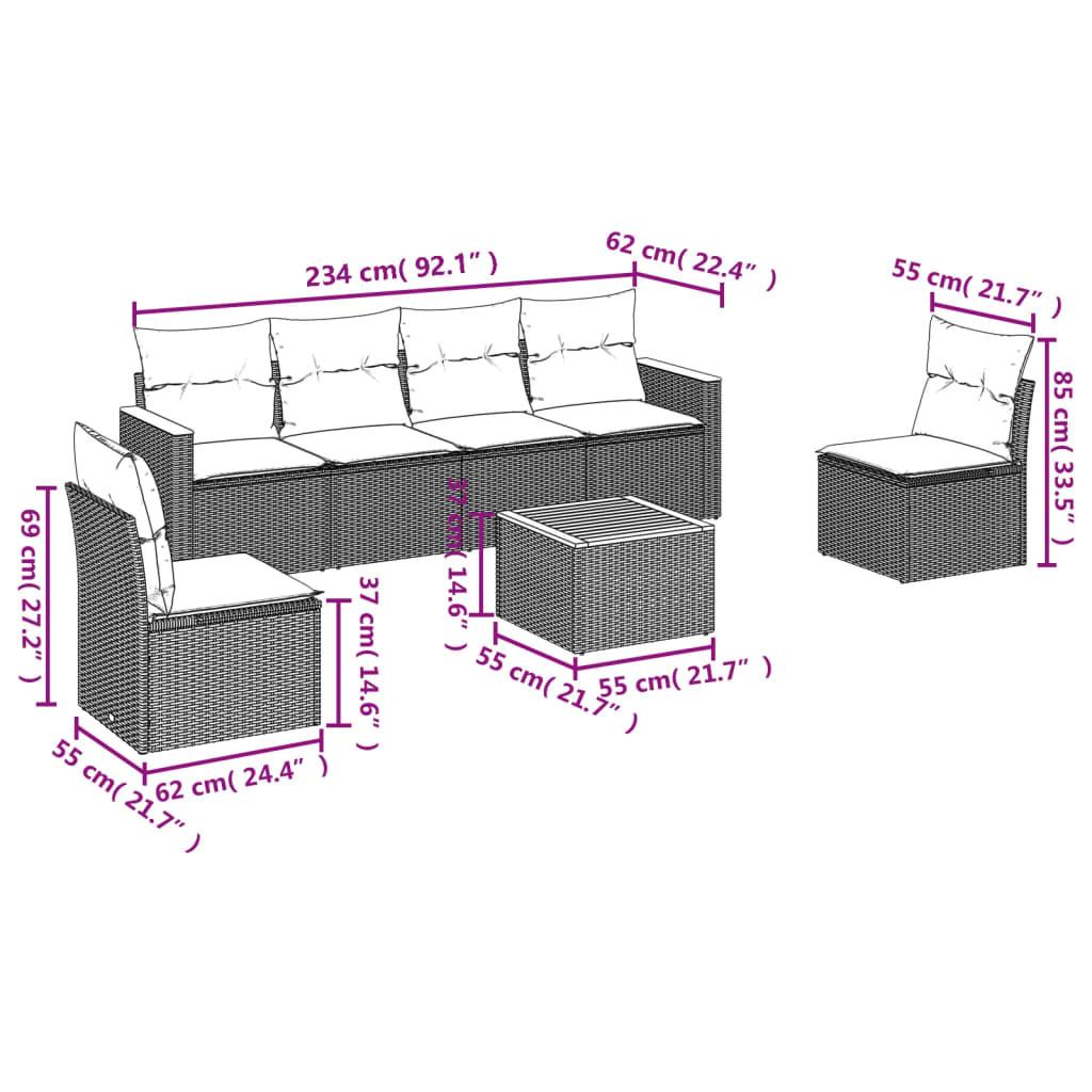 VidaXL set divano da giardino Polirattan  