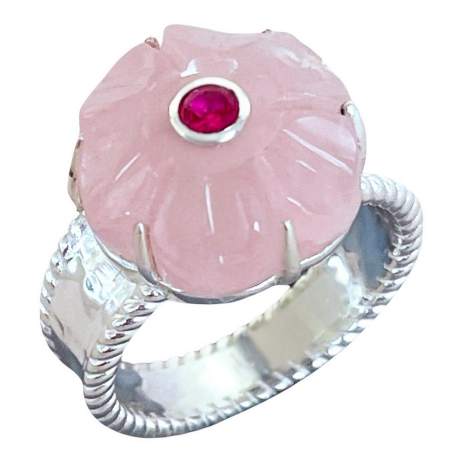 Ring Halbedelsteine Rosenquarz "Noelia"