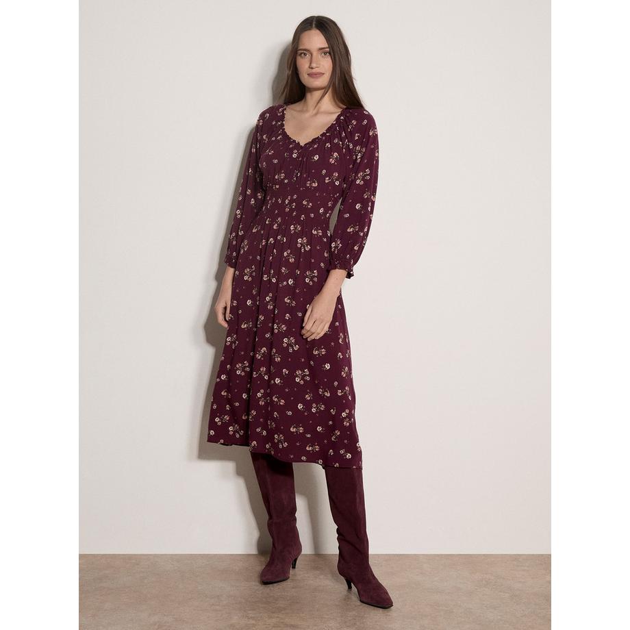 Midi-Kleid mit Blumenmuster