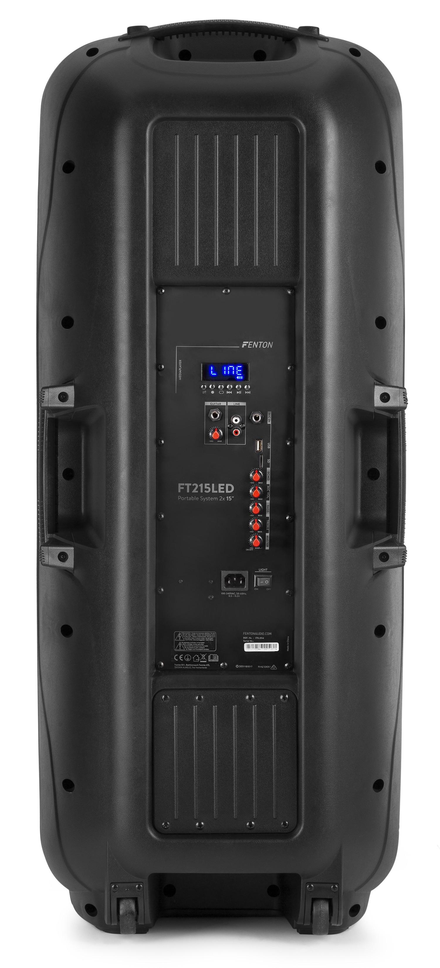 Fenton  Lautsprecher FT215LED Aktiv Trolley-Speaker 