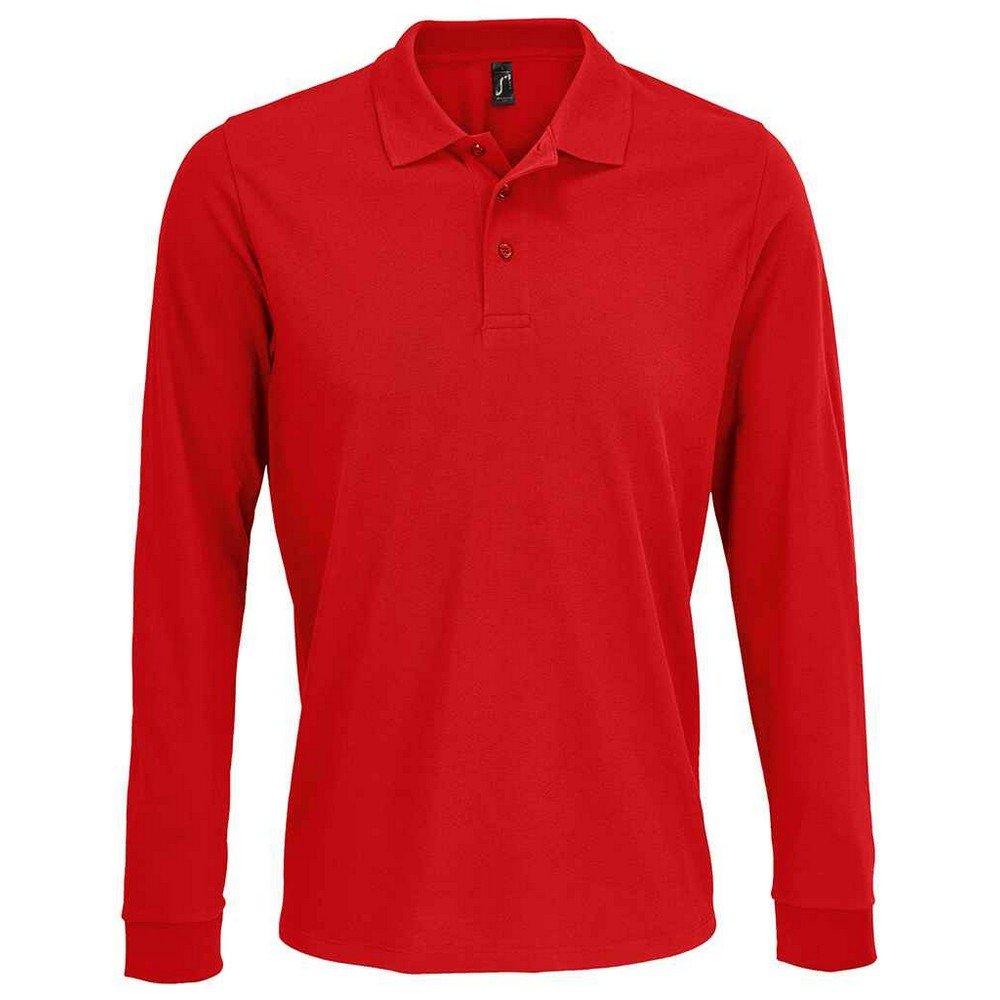 Image of Prime Poloshirt Langärmlig Damen Rot Bunt L