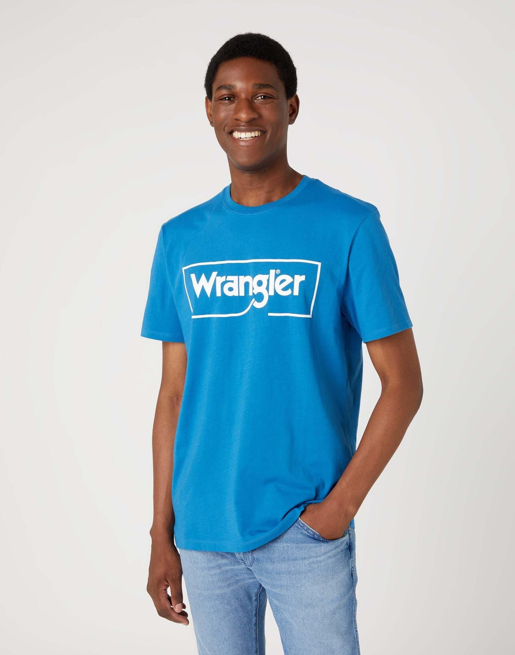 Image of T-shirt Frame Logo Tee Herren Blau S