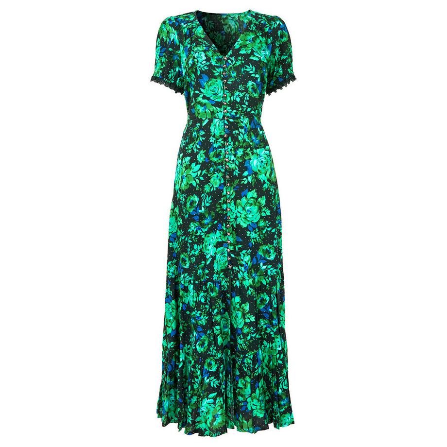 Joe Browns Maxikleid Kobaltblau Blumenmuster Rüschen  