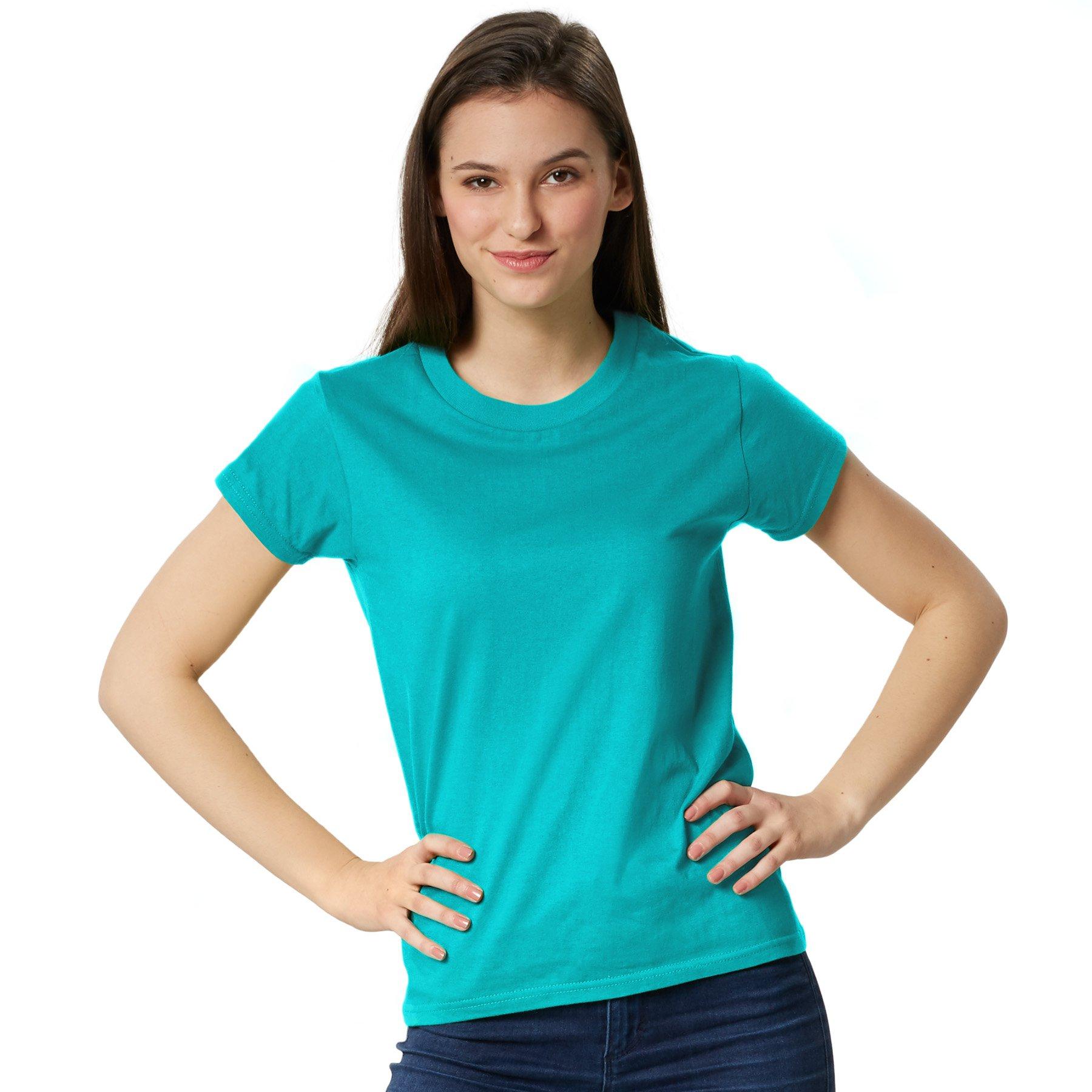 Image of T-shirt Frauen Damen Türkisblau XL