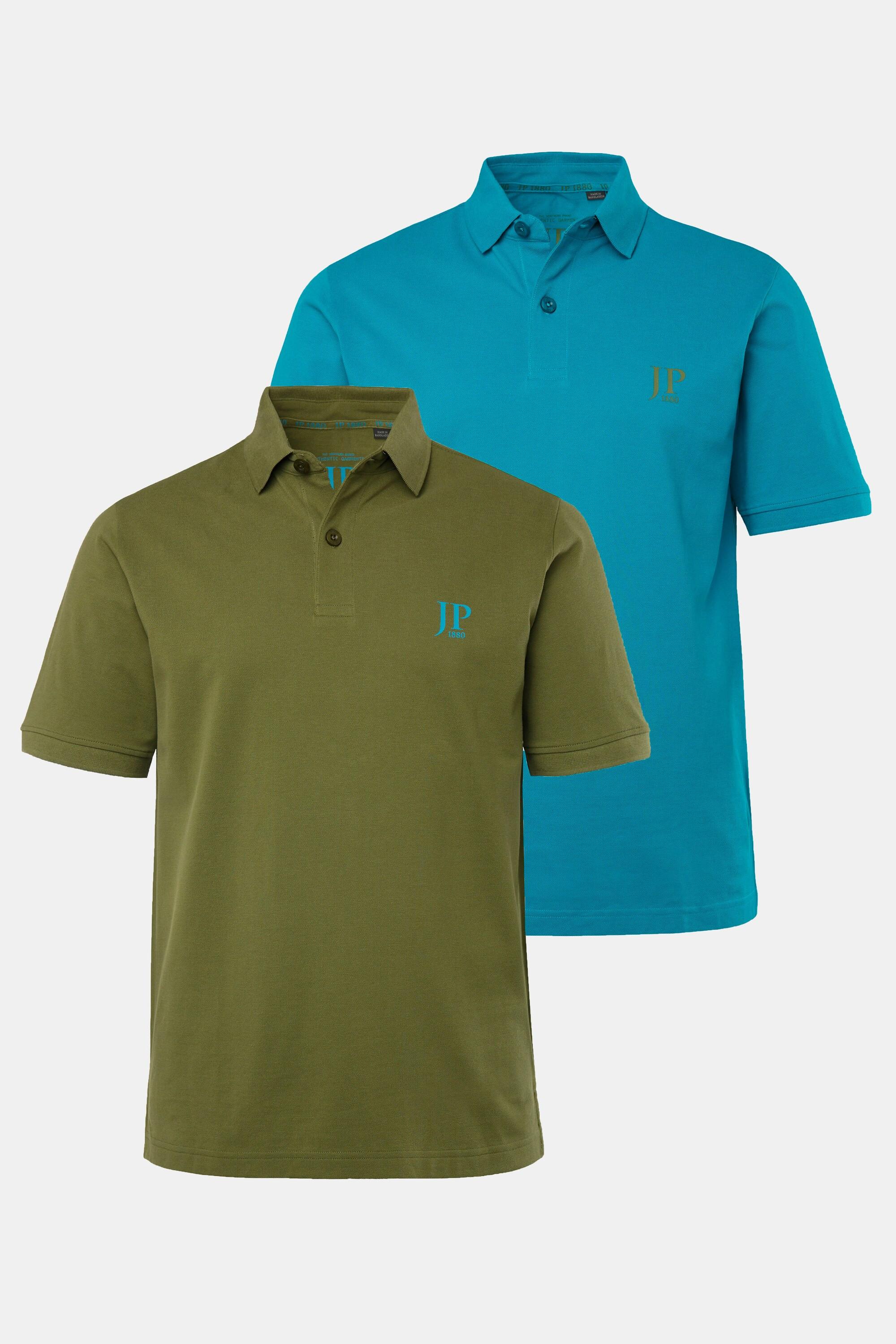 JP1880  Poloshirts, Basic, 2er-Pack, Piqué, gekämmte Baumwolle 