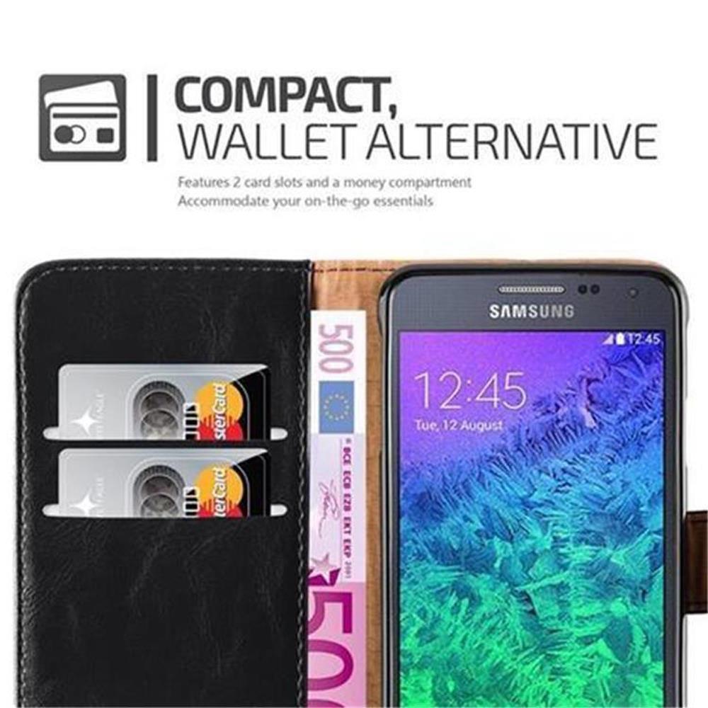 Cadorabo  Housse compatible avec Samsung Galaxy ALPHA - Coque de protection avec fermeture magnétique, fonction de support et compartiment pour carte 