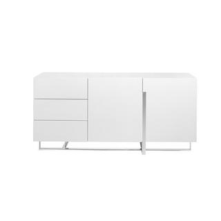 ANGEL CERDA Credenza in legno bianco e acciaio cromato  